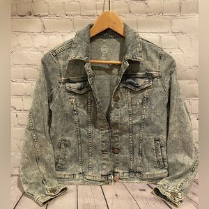 Acid-Washed Style Denim Jacket